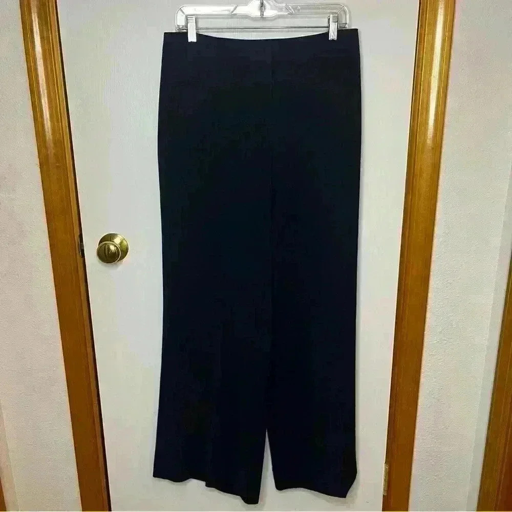 Lafayette‎ 148 Dalton Wide Leg Trousers Women 8 Blue Chic Career Dressy Pants
